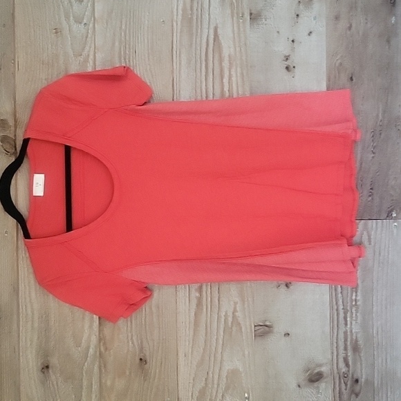 Anthropologie T.la Size Small Rust Tee with Ribbed, Flowy Side Panels - Picture 1 of 5